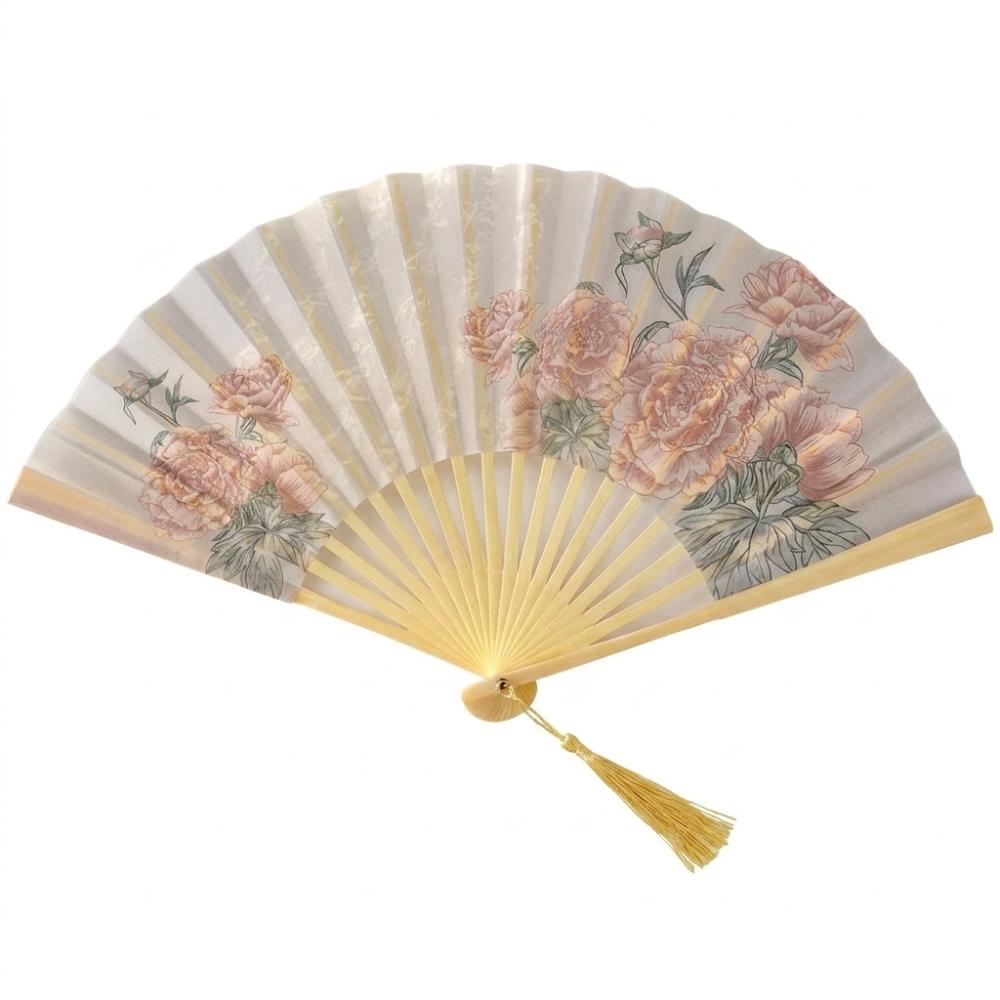 Exquisite Ancient Style Printing Folding Fan Vintage Handheld Fan Bamboo Fan Classical Dance