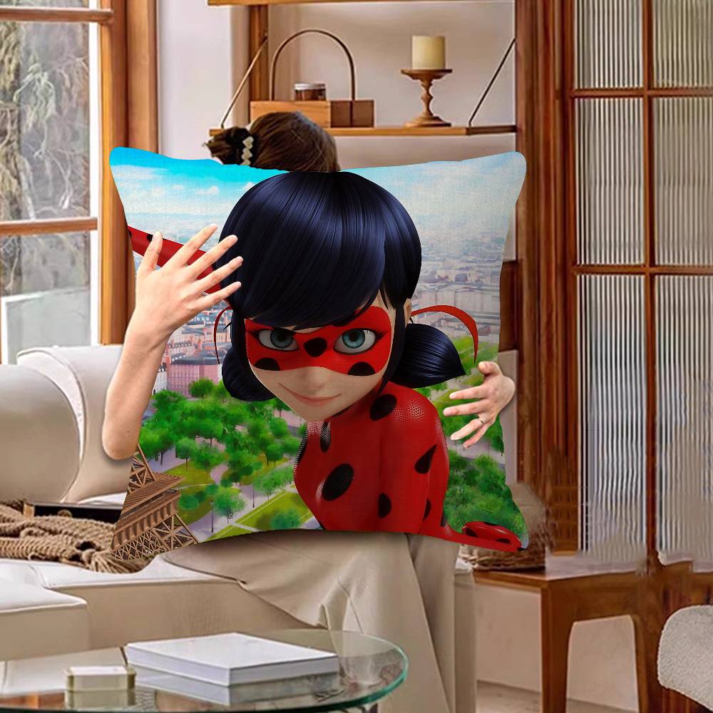 Cartoon Characters L-Ladybugs Cute Office Cushion Pillowcase Car Cushion Cover45X45CM Lumbar Pillowcase Sofa Pillowcover