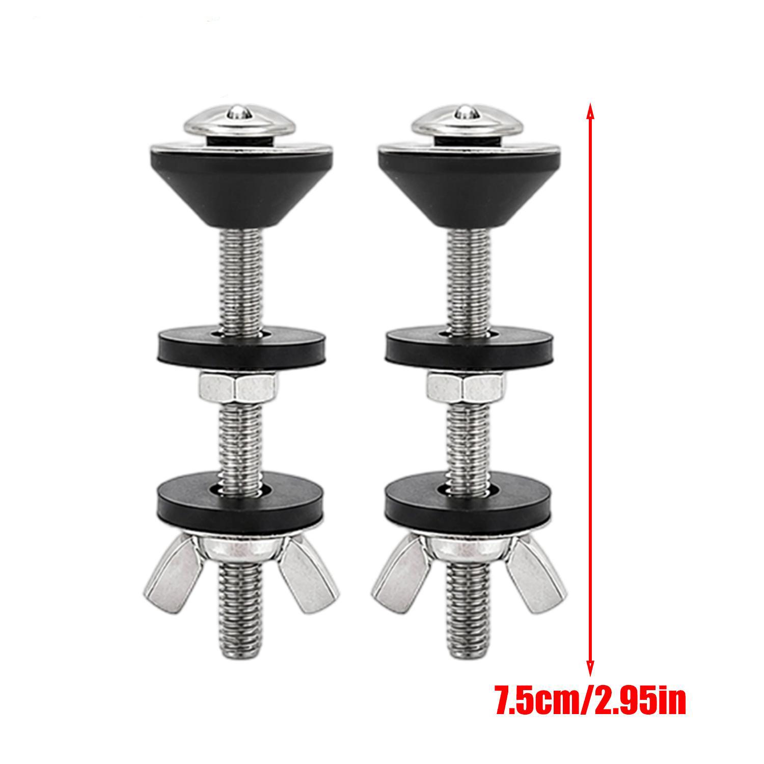 1/8pairs Universal Toilet Tank To Bowl Gasket Stainless Steel Bolts and Rubber Washers Home Bathroom Sink Sealing Ring Repairing (silver,1pair) серебряный