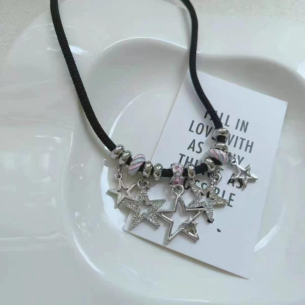 Star tassel necklace women's year new popular sweet cool babes collarbone chain ins hip hop jewelry accessories women