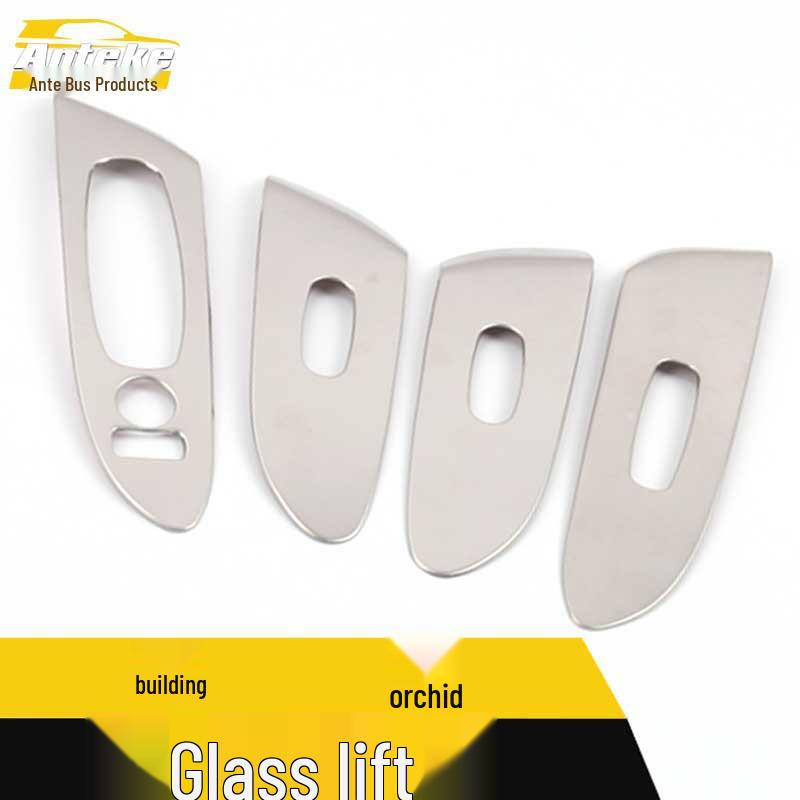 Murano Glass Lift Frame Stainless Steel Window Armrest Switch Decor Sticker