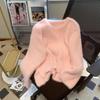 Pull d'extérieur ample pour femmes, style printemps et automne, doux et gluant, court devant et long derrière, fente en vison