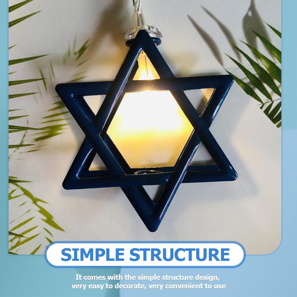 Pcs Six Pointed Star String Light Hanukkah Decorations Party Supplies Je Festive Garland Warm Lighting Outdoor Indoor