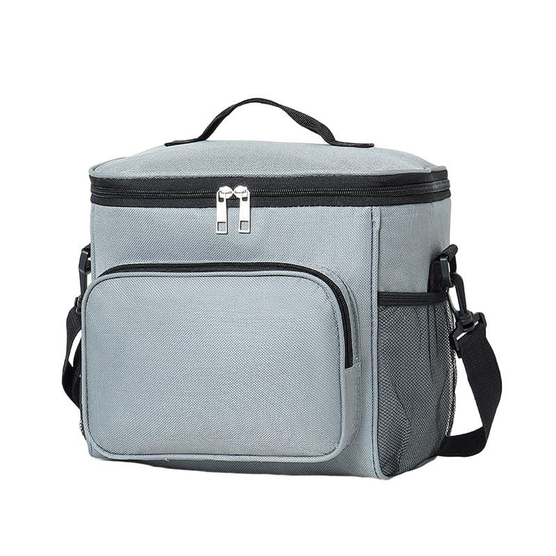 Toolsy Multifunctional Lunch Bag for Women Men Insulated Cooler Tote Waterproof Gray 26x24x17cm