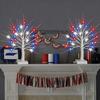 Independence Day LED Star Tree Decoration 18/24-Inch Patriotic Tabletop Light with 24 Red White Blue Stars 8 Modes Timer USB & Battery Powered 4th of