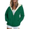 Women Fleece Lamb Cardigan Casual Coat Hooded Zipper Autumn Winter