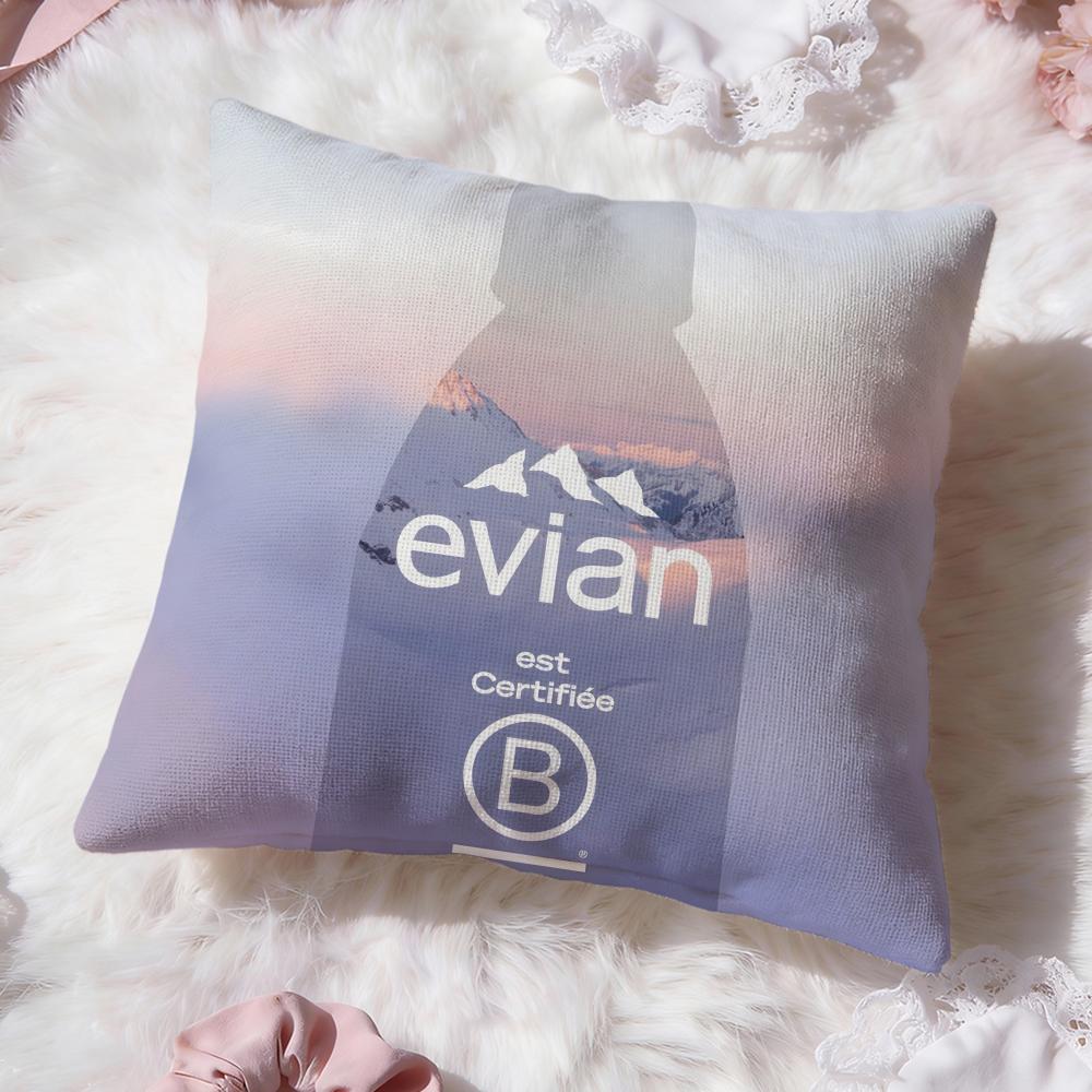 

classic logo e-Evian Cushion Cover Premium Comfort Reversible Pillow Cove -Two in One Design for Any Room & Car Interior 30cmx30cm