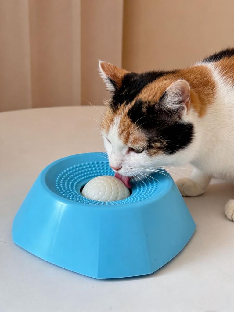 Slow feeding bowl for dog liquid food, spherical design to prevent suffocation and ensure healthy eating for pets