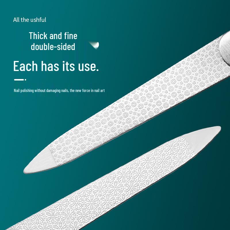 Stainless Steel Double-Sided Nail File & Cuticle Tool