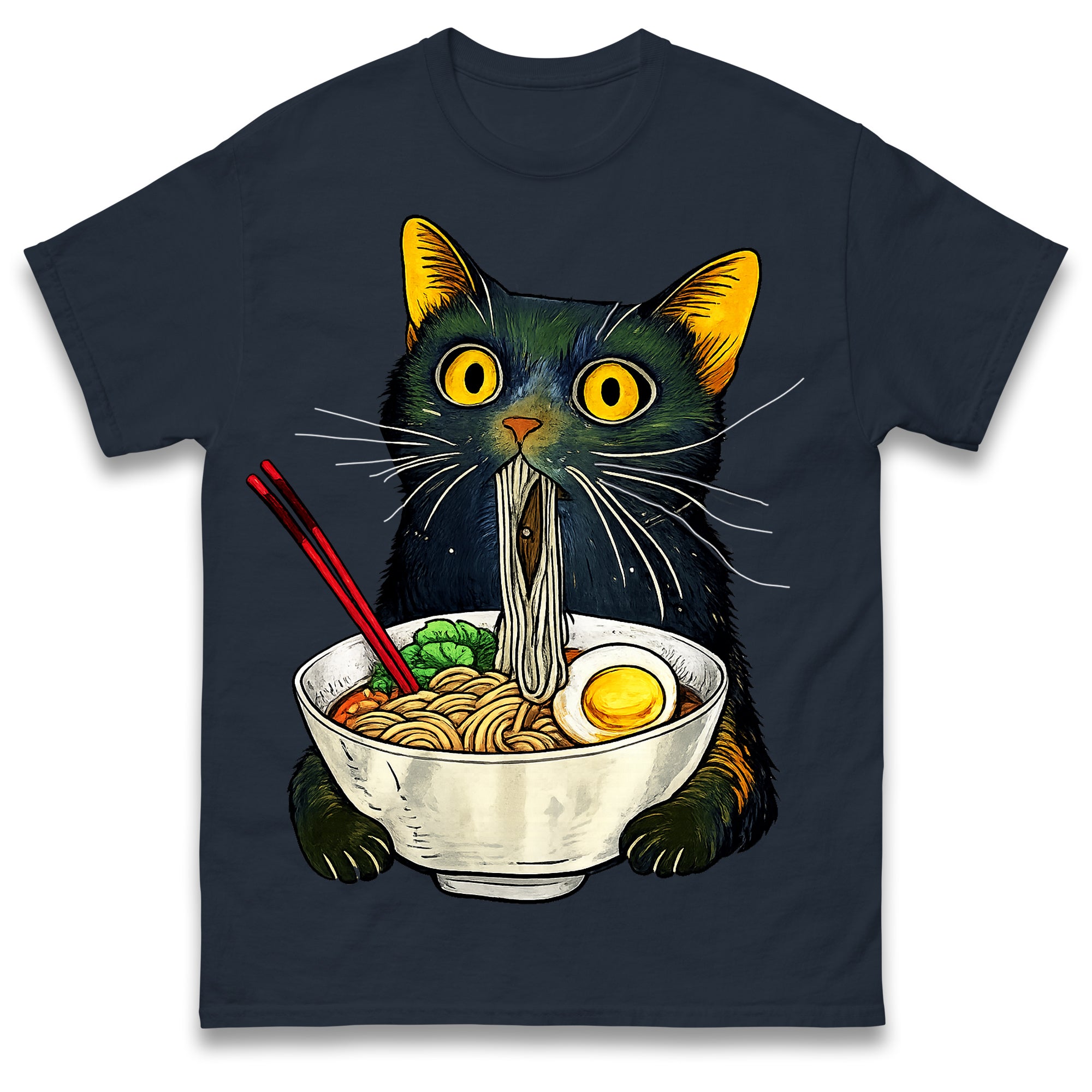 

Ramen Noodle Black Cat Foodie Lover Meme T Shirt Tshirt Mens Womens Unisex Tops Tees L