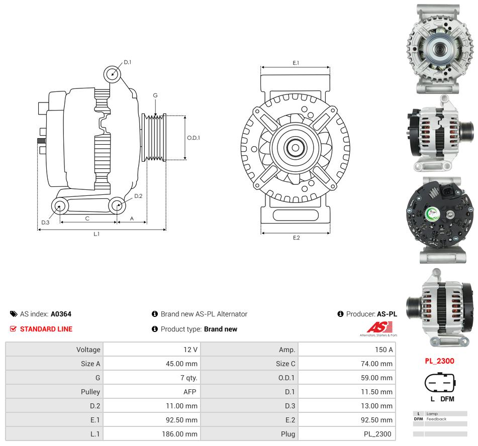 Alternator Transit 2.4 Tdci 3.2Tdci Defender 2.4Td4