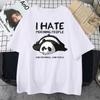 Cartoons Tshirt Lazy Panda I Hate Morning People Womens Casual Allmath Cotton TShirts Breathable Short Sleeve Tops