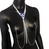 European and American Blue Diamond Water Diamond Nipple Chain Set, Body Chain, Women's Nightclub Accessories, Personalized Trendy Accessories