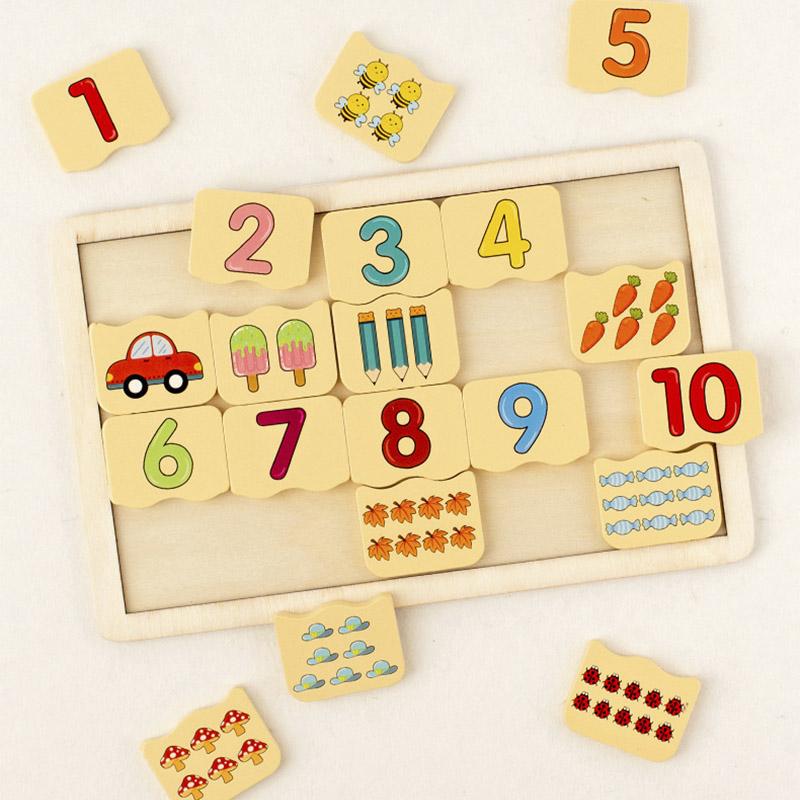 Dětské číslo Zvíře Kognitivní párovací puzzle Montessori Trénink koncentrace a paměti Dřevěné vzdělávací hračky Pro děti