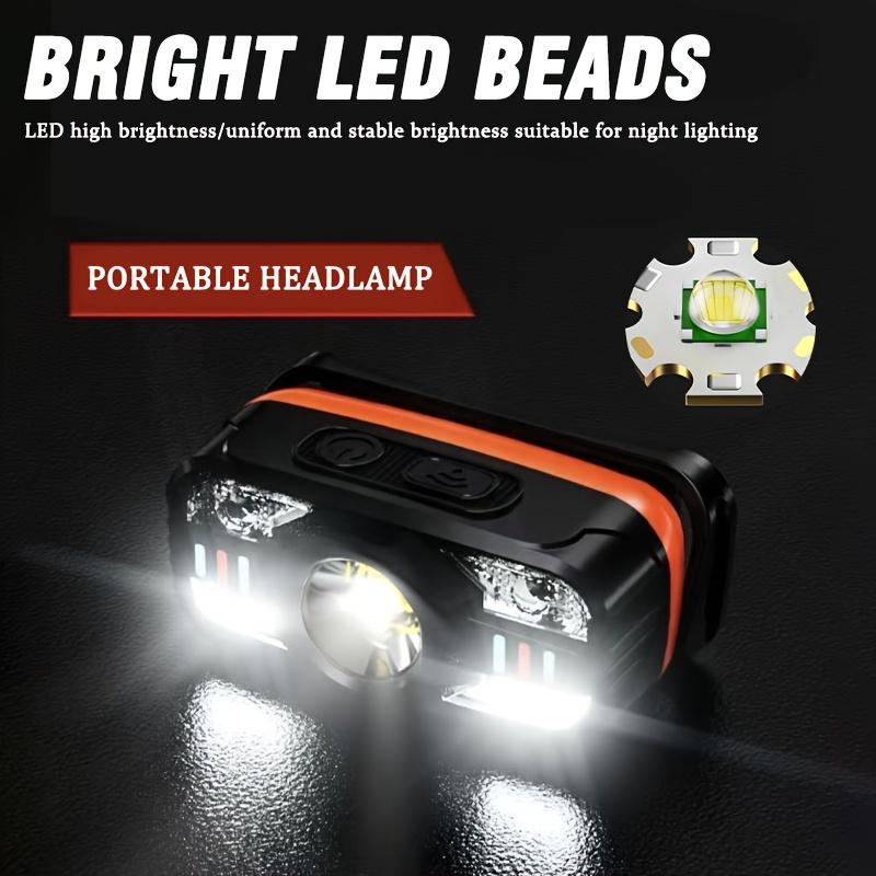Motion Sensor LED Headlight, Rechargeable,6 Modes Portable Headlight,adjustable Lamp Head,running,camping, Barbecue,fishing,emergency Lighting