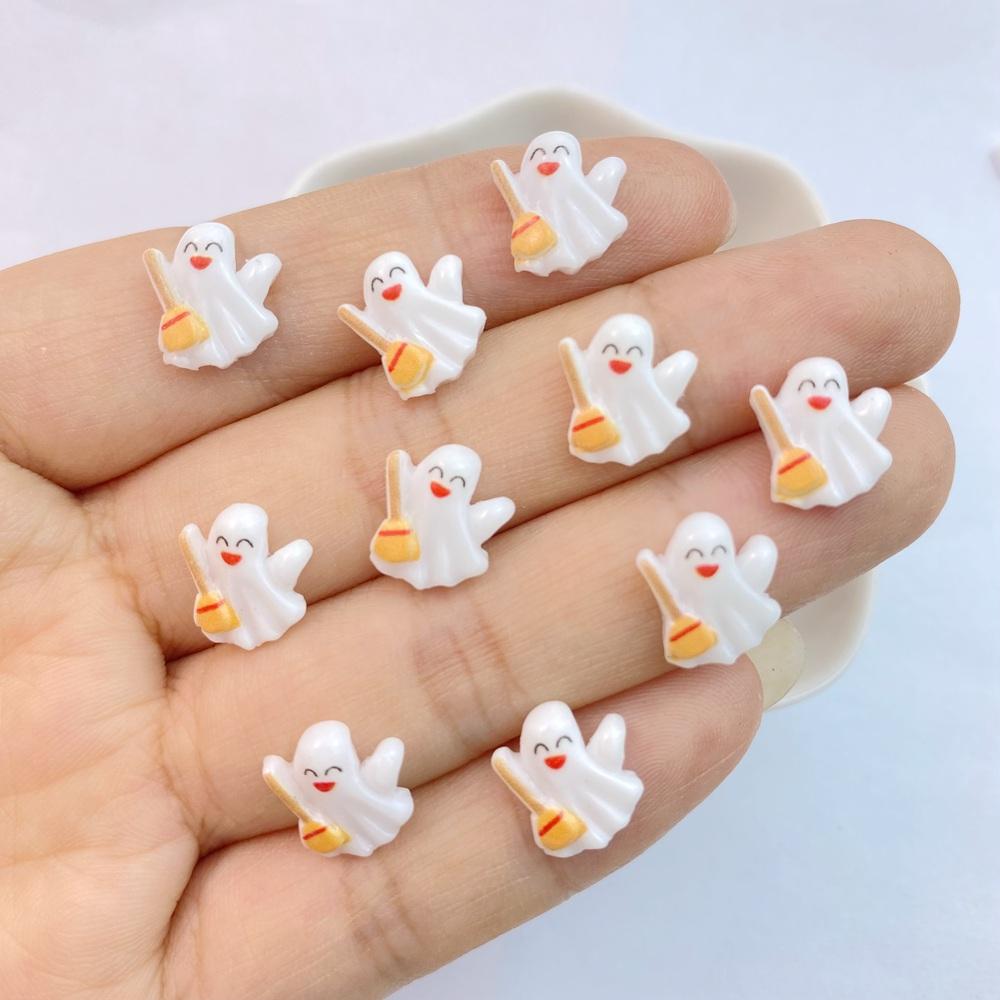 

30Pcs New Cute Resin Mini Halloween Ghost Candy Collection FlatBack Parts Embellishments For Hair Bows Accessories
