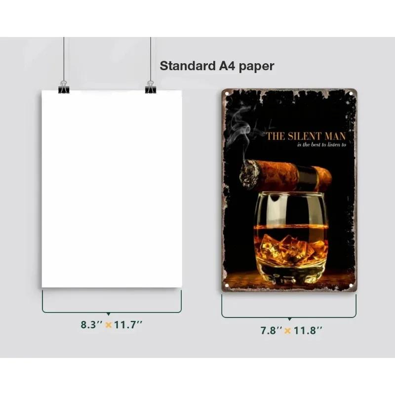 Vintage Whiskey Cigar Poster Metal Tin Sign Plaque Retro Decorative Plates For Garage Club Man Cave Bar Hotel Cafe Wall Decor