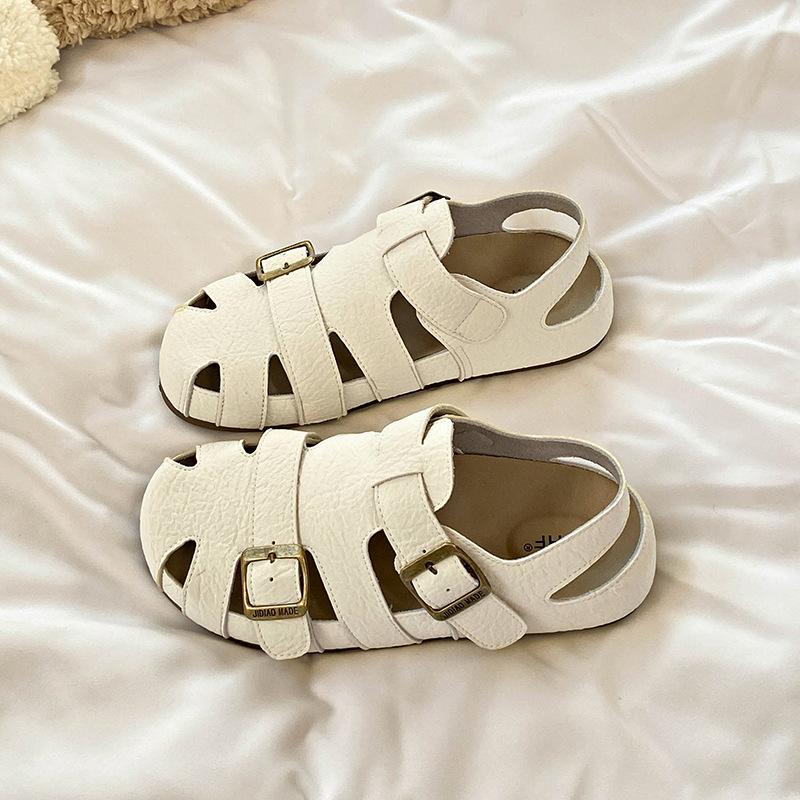 

Fashion retro imitation leather hollow two wear bag head sandals summer new comfortable versatile half drag sandals 40