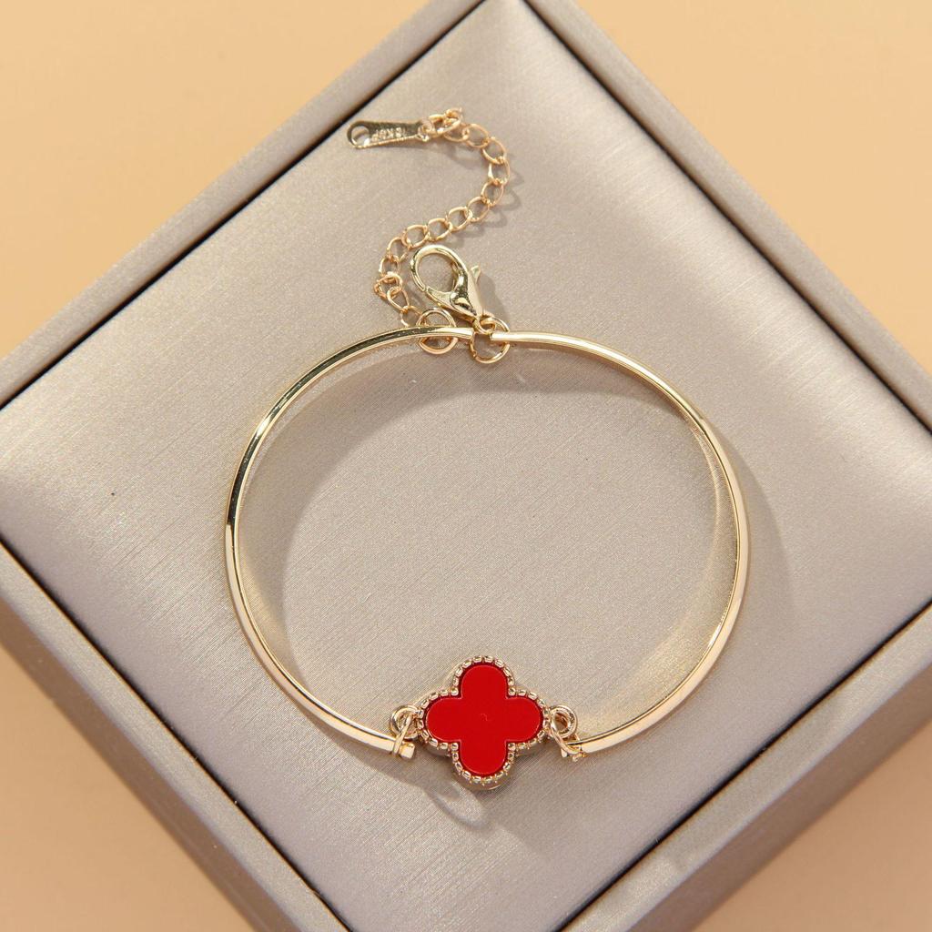 Bracciale Fortunato Quadrifoglio in Rame per Donna - alla Moda, Versatile Design Coreano