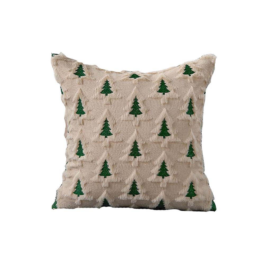 Christmas Throw Pillow Cover With Tree Decoration, Throw Pillow Soft Plush Cushion Cover For Holiday Winter Home Sofa Bed Porch