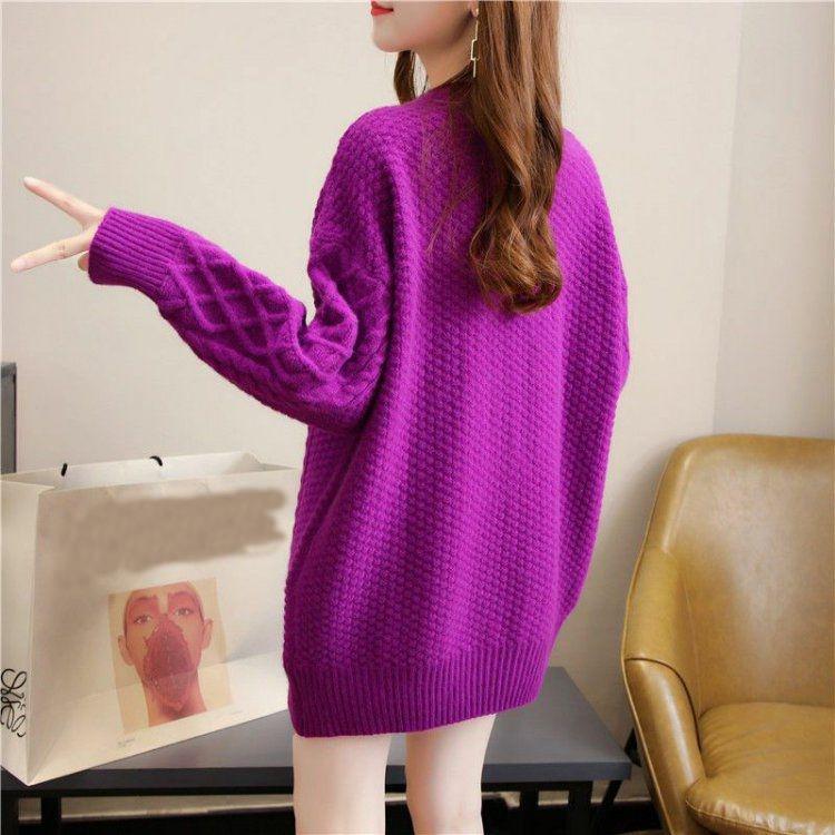 Svetr svetr podzimní a zimní svetr módní svetr volný dlouhý rukáv o krk smažené těsto twist svetr dámské