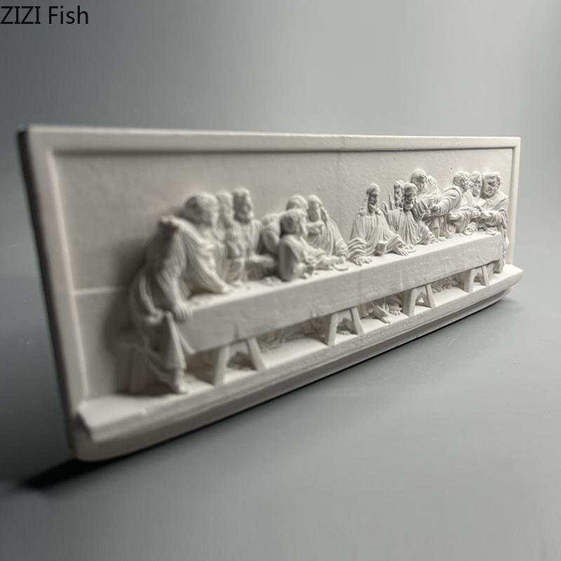 The Last Supper Stereoscopic Printmaking Figures Relief Plaster Statue Desk Decoration Characters Sculpture Room Aesthetic Decor