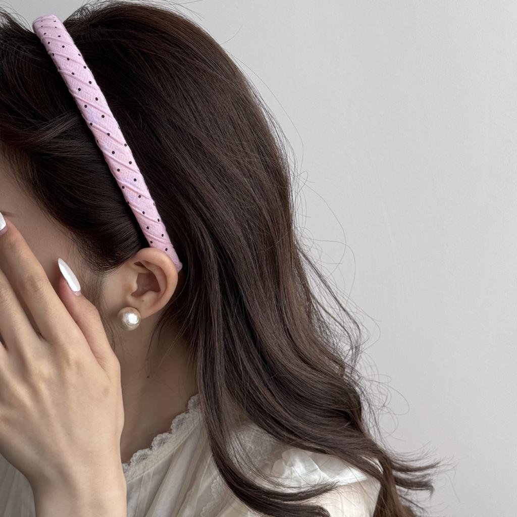 Niche Design Black Polka Dot Retro Headband Women Girls Hair Bands Elegant Hairband for Daily Versatile Korean Hair Accessories