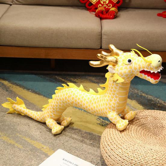 Zodiac Dragon Plyšová panenka Stojící Postoj Kreslený drak Maskot Plyšové Ornament Kawaii Vycpané zvířátko