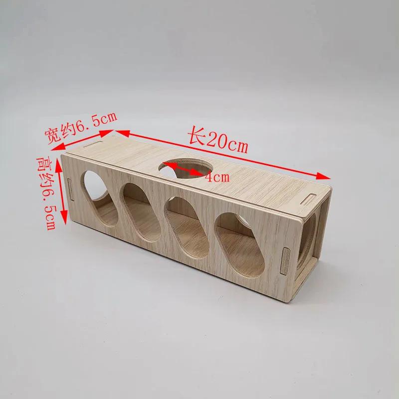 Wooden Hamster Toys Tunnel Escape Toy Hamster Hide House Multipurpose Safe Using Wooden Toys for Rabbits Golden Bear Weasels