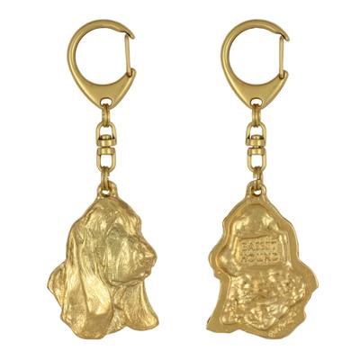 Basset Hound II - Gilded Key Ring with Dog, Handbag Decoration, Luxury Accessory by Brand