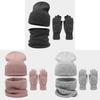 Winter Outdoor Big Head Pure Color Face Slimming Hat Scarf Gloves Set For Adults