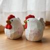 Hand Carved Wooden Rooster Rustic Figurine Cute White Chicken Statue Farmhouse Kitchen Home Desk Shelf Decor Ornament Gift