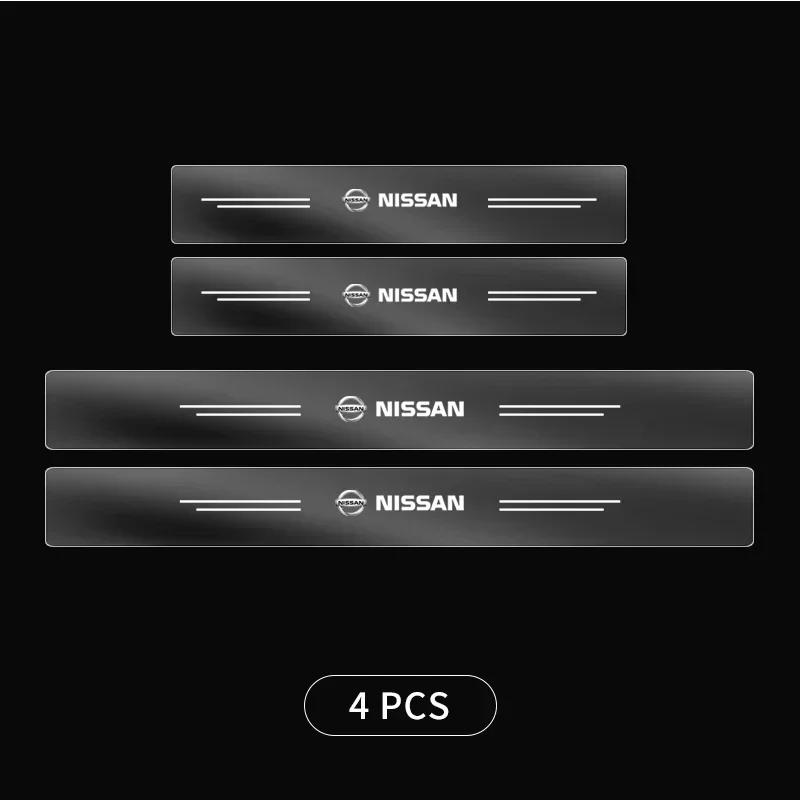 4 szt. Naklejka na próg samochodu Odporna na zarysowania Przezroczysta folia Ochronna Dla Nissan X-trail Qashqai Note Juke Sentra Patrol Navara