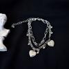 Super cool dark wind love bracelet, double-layer cross bracelet, male and female couples, girlfriends, bracelets, jewelry.