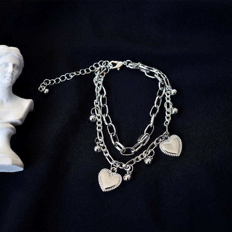 Super cool dark wind love bracelet, double-layer cross bracelet, male and female couples, girlfriends, bracelets, jewelry.