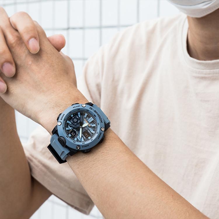 Orologio G-SHOCK alla moda versatile movimento al quarzo cinturino in resina quadrante blu orologi da uomo GA-2000SU-2A