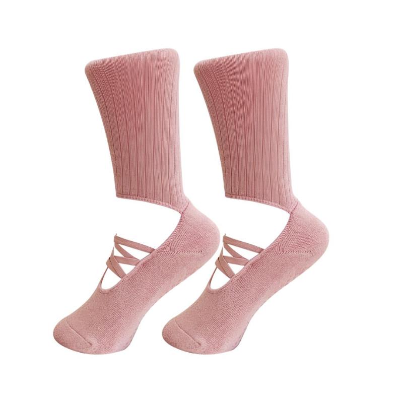 1 Paar Harajuku Street Atmungsaktive Riemchen Griffsocken Baumwolle Pilates Socken Rutschfeste Griffe Schweißabsorbierend Yoga Socken