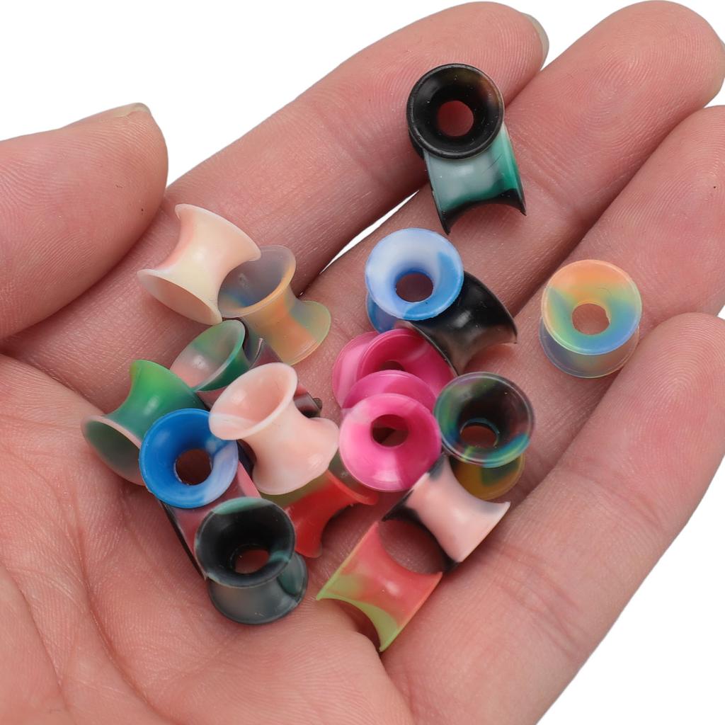 11 Pairs 6mm Ear Stretching Kit Various Color Soft Silicone Ear Expander Piercing Jewelry