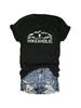 Wounisex Funny Heart Mountain Camping Tree Graphic Tee Forest Print T-Shirt Casual Hike Short Sleeve