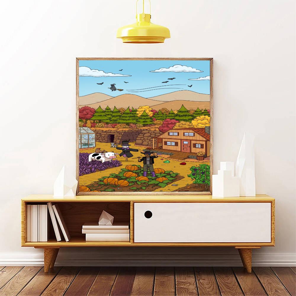 Stardew Valley 5D Round Diamond Painting Kit Diamond Embroidery Painting Rhinestones Mosaic Frameless Handwork Decoration Arts