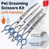Fenice Professional 7.0/7.5/8 Inch JP440C Steel Left Hand Shears Blue Diamond Double Tail Nail Scissors Set for Pet Dog Grooming