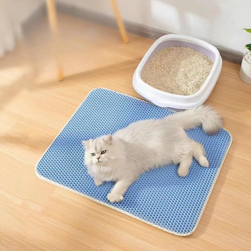 Cat Litter Mat Double Layer Nonslip Waterproof Pet Litter Wear Resistant Washable and Durable Honeycomb Structure Cat Litter Pad
