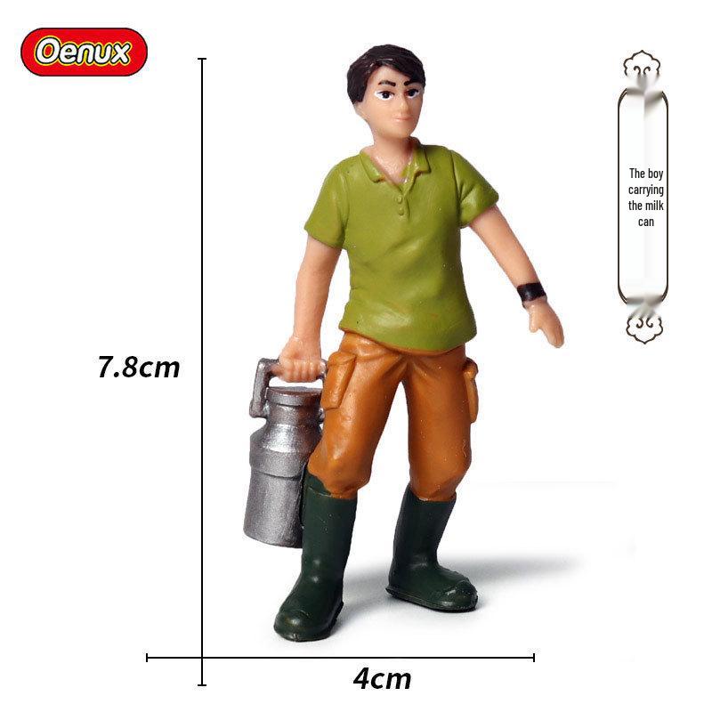 Plastic Farm Figures: Farmer, Woman, Ranch Worker, Police