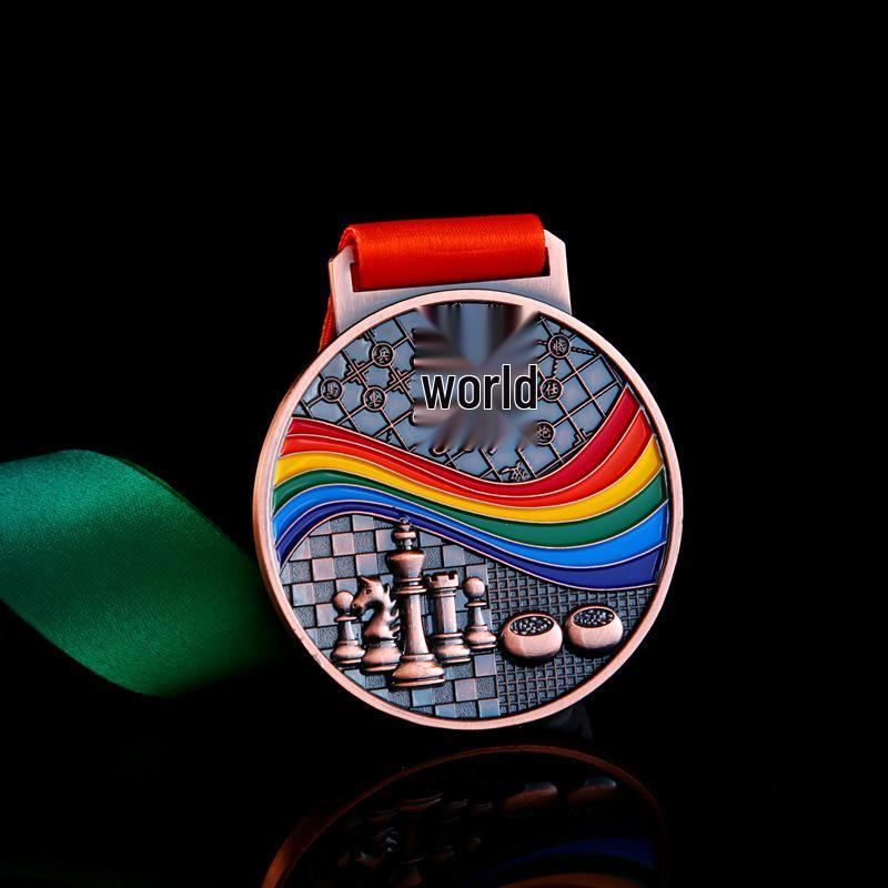 Customizable Chinese Chess, International Chess, and Go Competition Medals Gold Medal