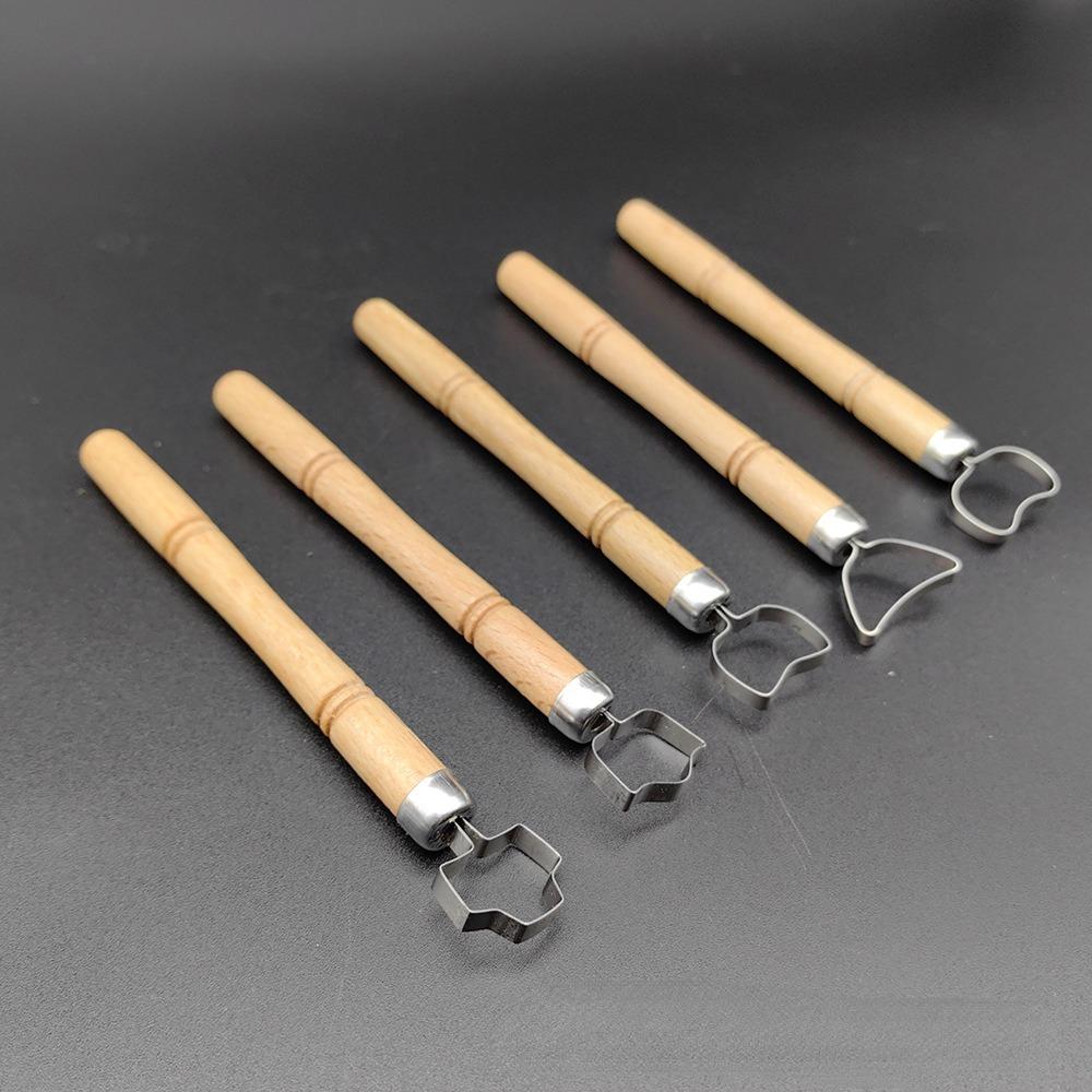 5Pcs Pottery Ceramic Tool Trimming Knife Single Head Ring Scraper DIY Clay Sculpture Carving Texture Scraping Forming Tool