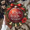 Metal Tin Art Sign Jesus Christmas Round Wall Decor 7.8 Inch Home Bar Cafe Gift