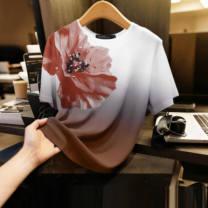 

ZANZEA Женская повседневная блузка с круглым вырезом, цветочным принтом и коротким рукавом 5XL