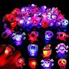 Halloween LED Ring Glowing Pumpkin Ghost Rings Kids Gift Party Decoration for Home Horror Props Supplies for Kids Adults