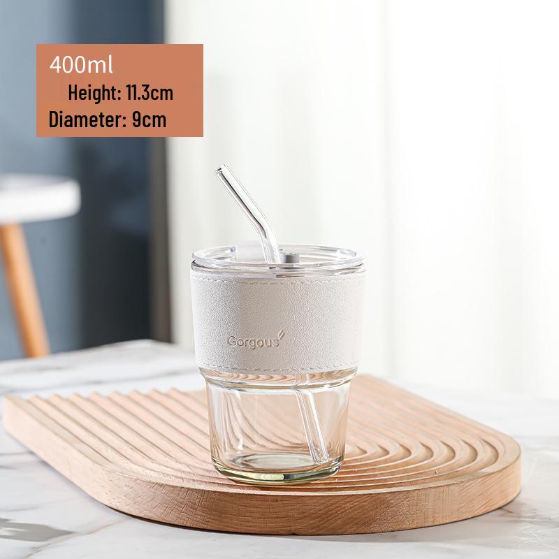 

Stylish Ins-Style Bamboo Joint Glass Cup with Straw - Perfect Gift for Girls 301-400ml