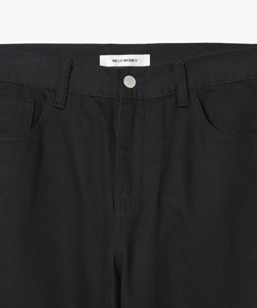 MILLO WOMEN Double Knee Cotton Loose Pants [Black]